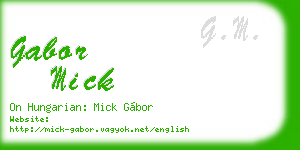 gabor mick business card
